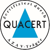 Logo Quacert, zertifiziert durch AZAV-Träger